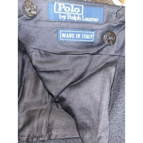 Polo Ralph Lauren Pants Mens Size 36R Blue Label Wool Black Cuff Made in Italy - Picture 5 of 8
